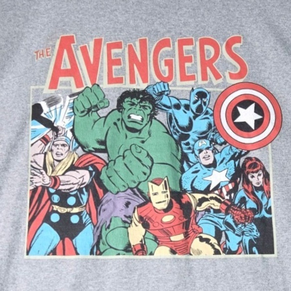 Marvel T-Shirt Mens XL Gray The Avengers Comic Graphic Short Sleeve Tee